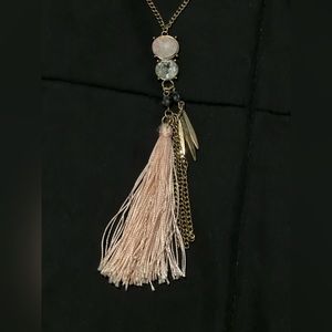 Peach tassel and charms